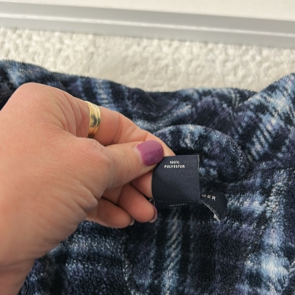 Tommy Hilfiger belted men’s Plaid Blue and White Robe one size - Picture 7 of 8